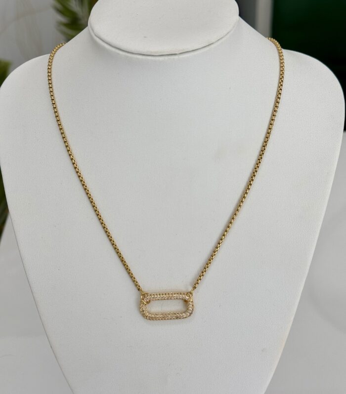 Oval  gold necklace