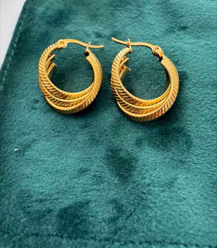 TWIST GOLD HOOPS