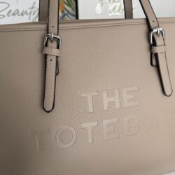 Μπεζ  Tote Bag με Prints μεγάλο μέγεθος - Image 2