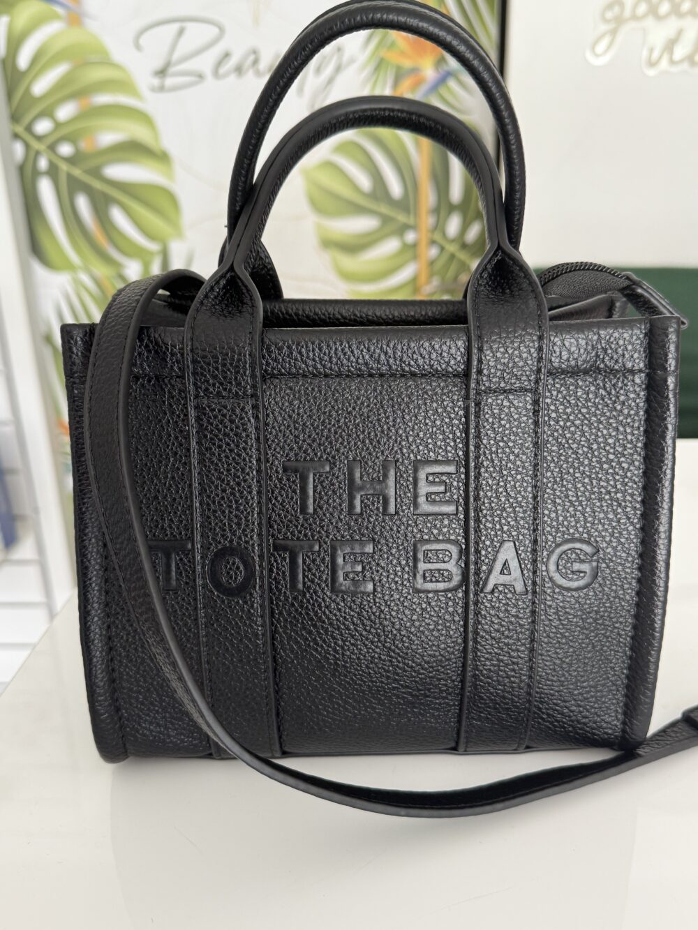 Μαύρη Tote Bag με Prints mini