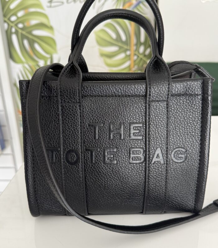 Μαύρη Tote Bag με Prints mini