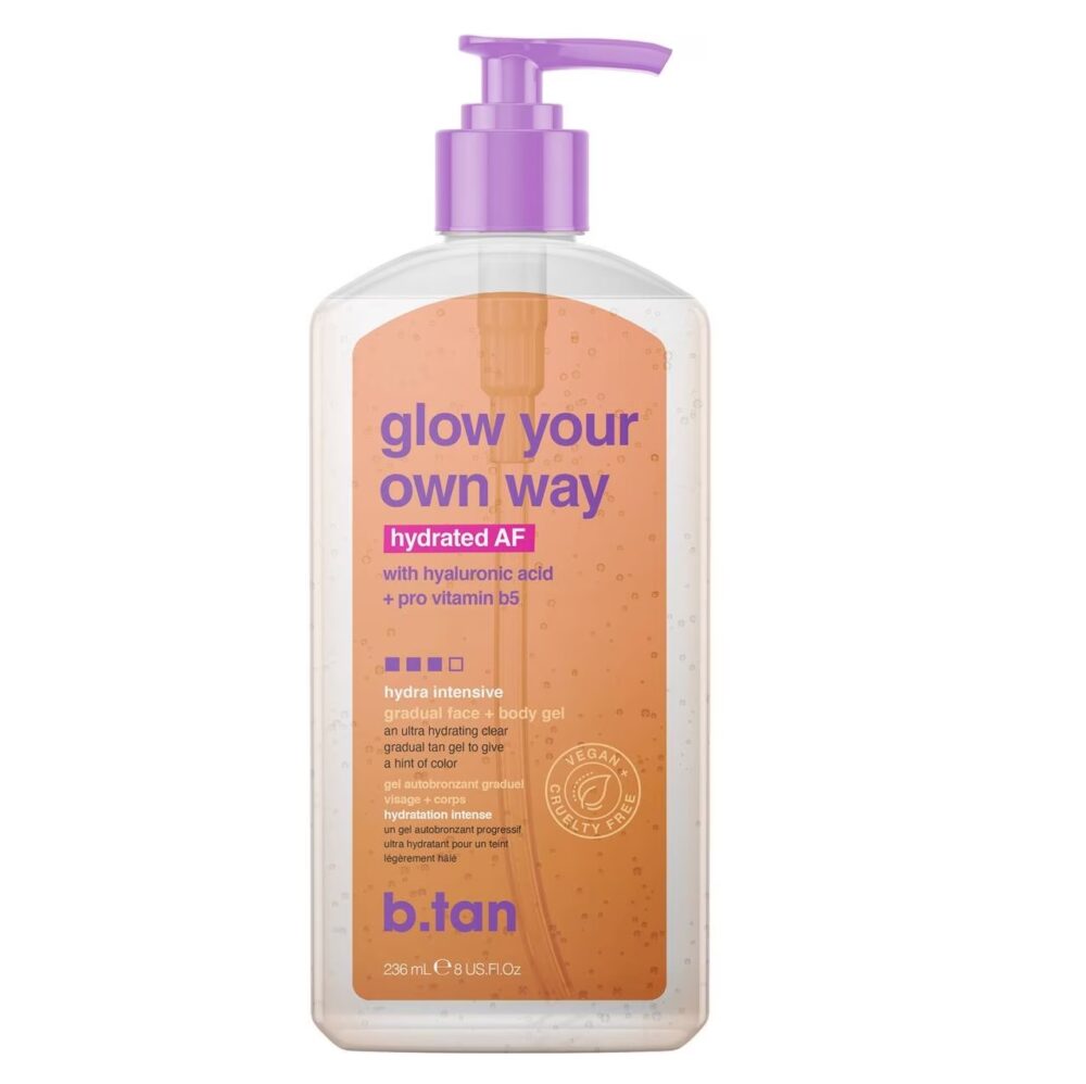 Glow your own way hydrated AF 236ml, Διαφανές Self tan gel προσώπου και σώματος - BTan
