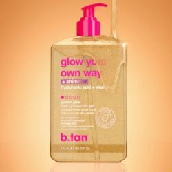 Glow your own way shimmer 473ml, Διαφανές Self tan gel μαυρίσματος με shimmer - BTan