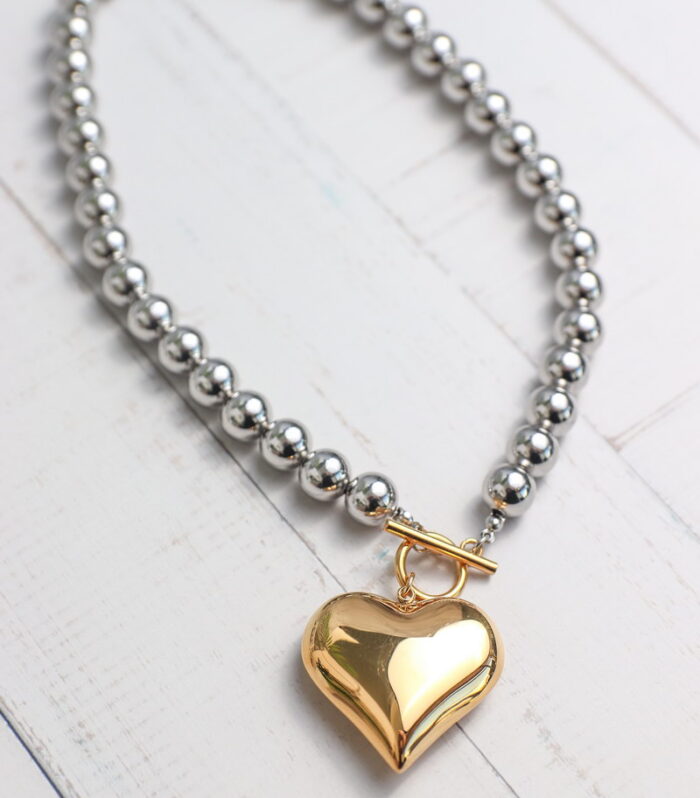 Κολιέ Amore Mio Two Tone Stainless Steel
