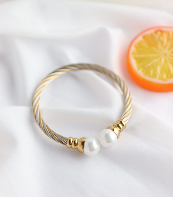 Two Tone Bonita Stainless Steel Cuff