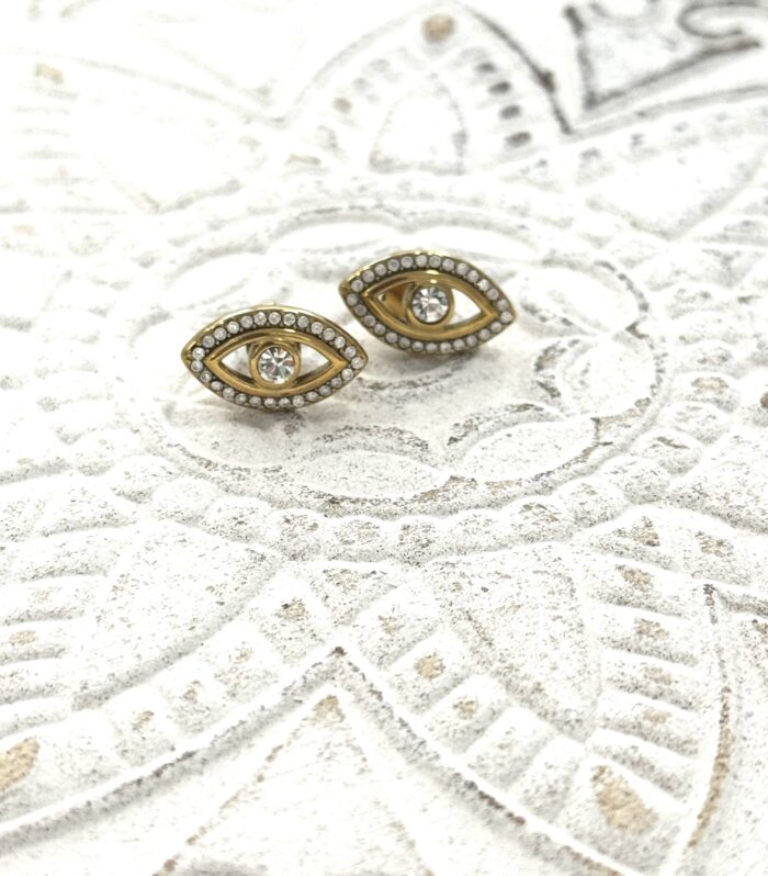 Eyes on you  gold earrings