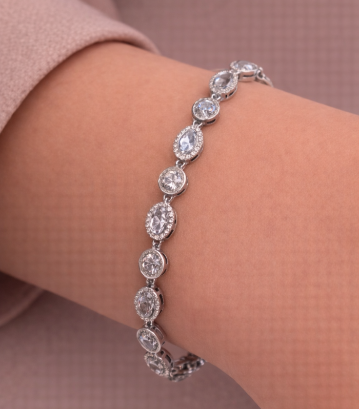 Crystal line Bracelet silver