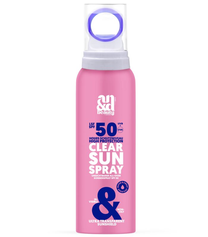 Διάφανο αντηλιακό spray mist προσώπου & σώματος με SPF 50, 100mL - A.N.D. beauty