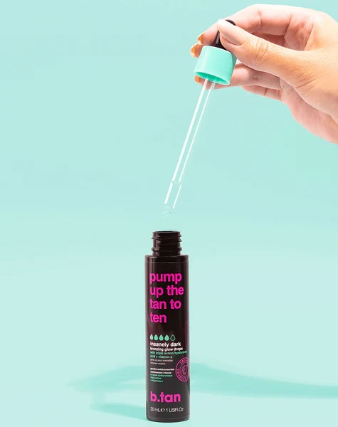 Tanning glow drops 30ml με υαλουρονικό οξύ, Pump up the tan to ten - BTan