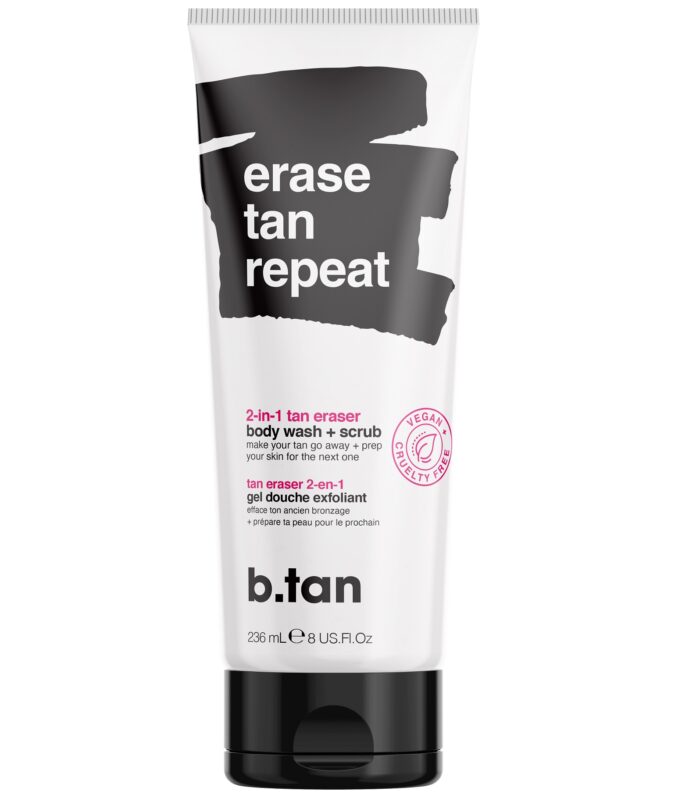 Ξε-μαυριστικό Body wash & scrub, Erase tan repeat, tan eraser 237ml - BTan
