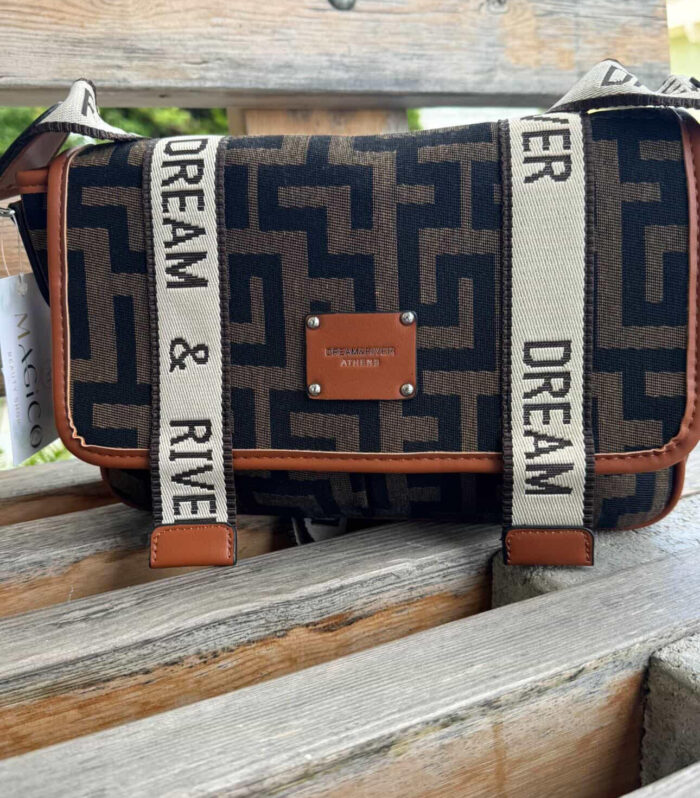 Urban Pattern Crossbody Bag Brown