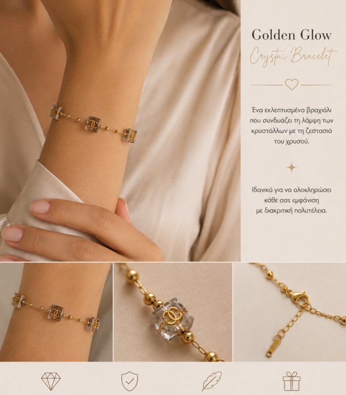 Golden Glow Crystal Bracelet