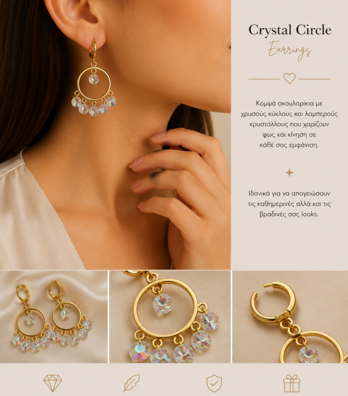 Crystal Circle Earrings