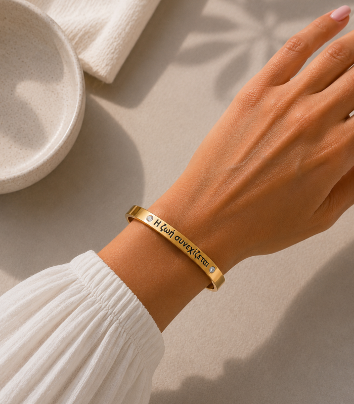 Forever Words Bangle Gold