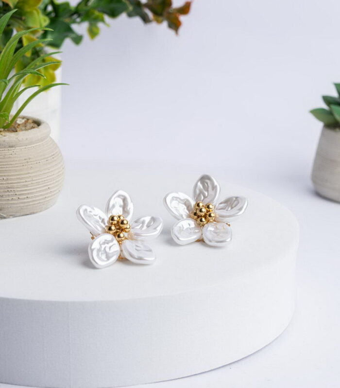 Bridal Jasmine Pearl Σκουλαρίκια Stainless Steel - Vicirello