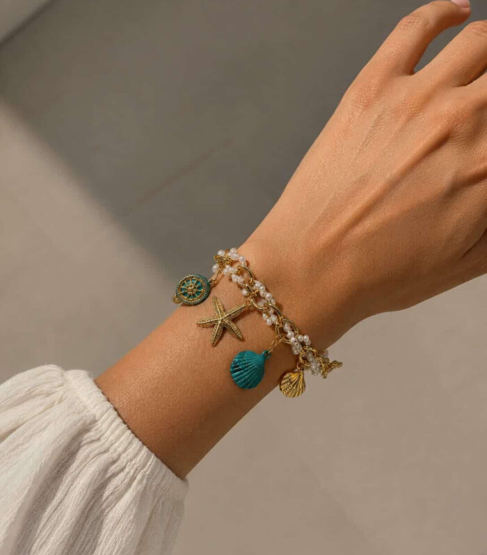 Ocean Blue Pearl Charm