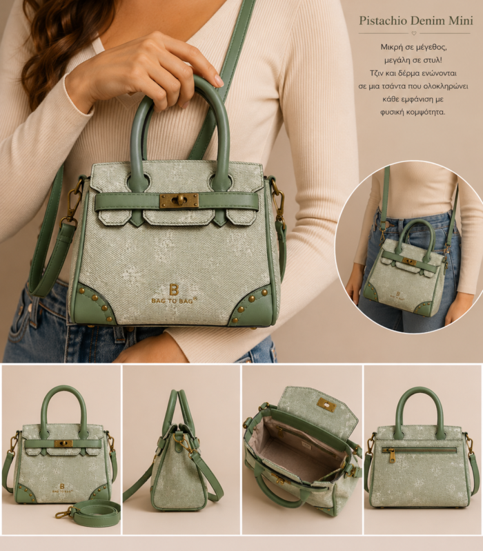 Pistachio Denim Mini